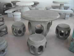 石桌椅花岗岩雕塑石材手工石雕工艺